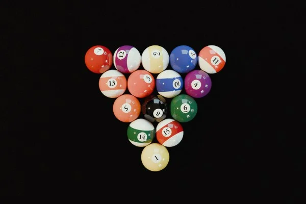 snooker balls closeup